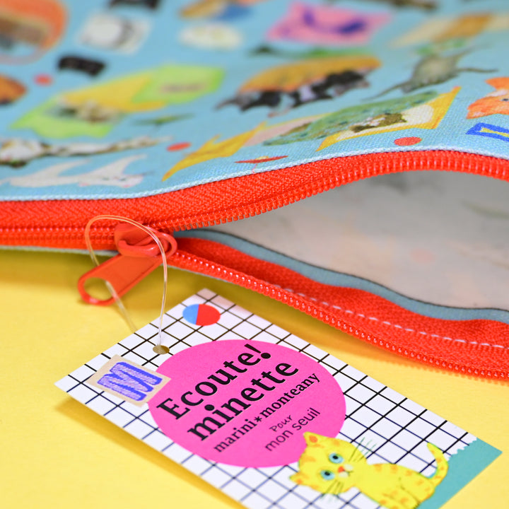 marcs* Ecoute!minette marini＊monteany Zipper Pouch (Blue)