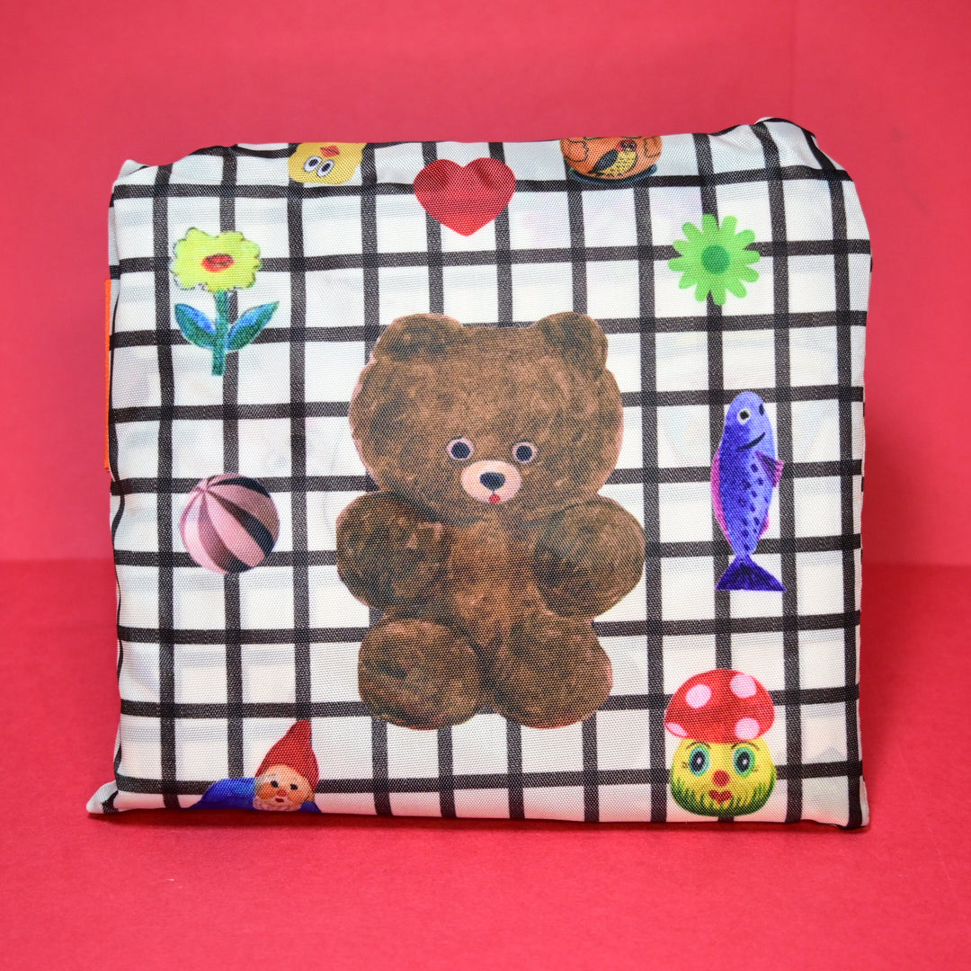 marcs* Ecoute!minette marini＊monteany Eco Foldable Reusable Bag (Black and White)