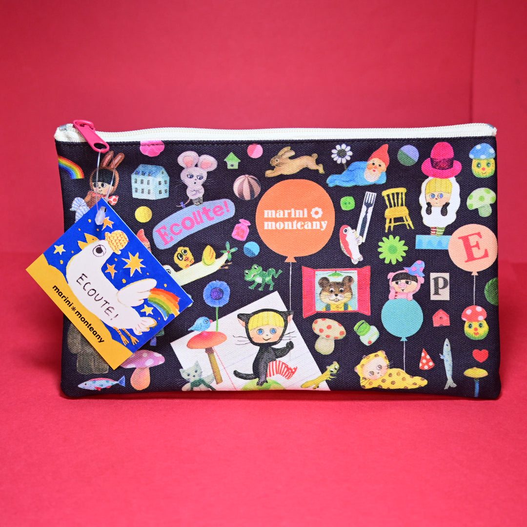 marcs* Ecoute!minette marini＊monteany Zipper Pouch (Black)