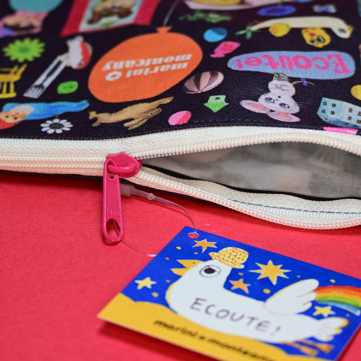 marcs* Ecoute!minette marini＊monteany Zipper Pouch (Black)