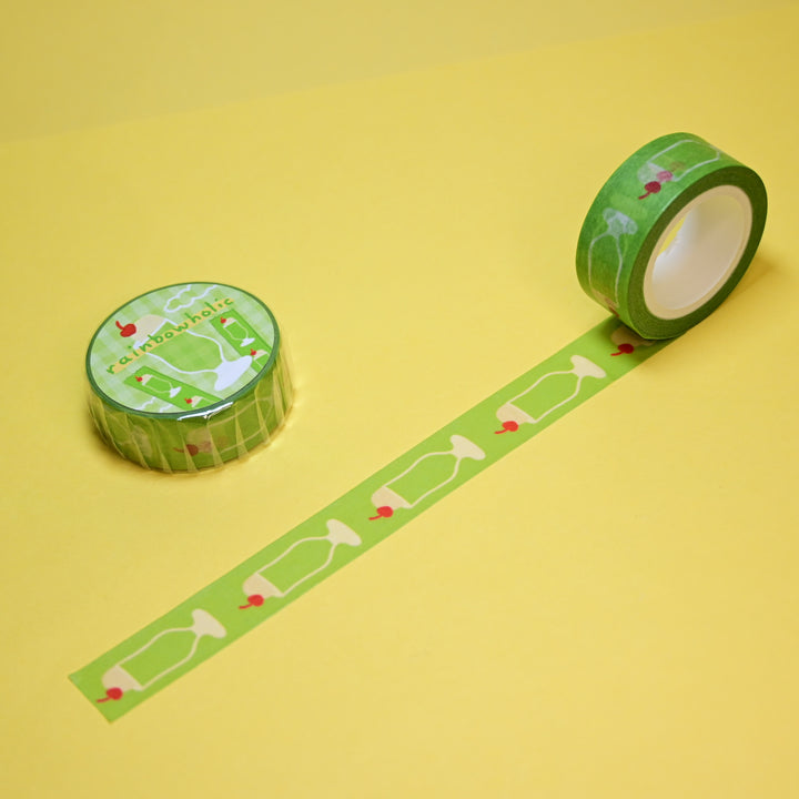 (MT072) Original Rainbowholic Kawaii Melon Cream Soda (Green) Washi Tape