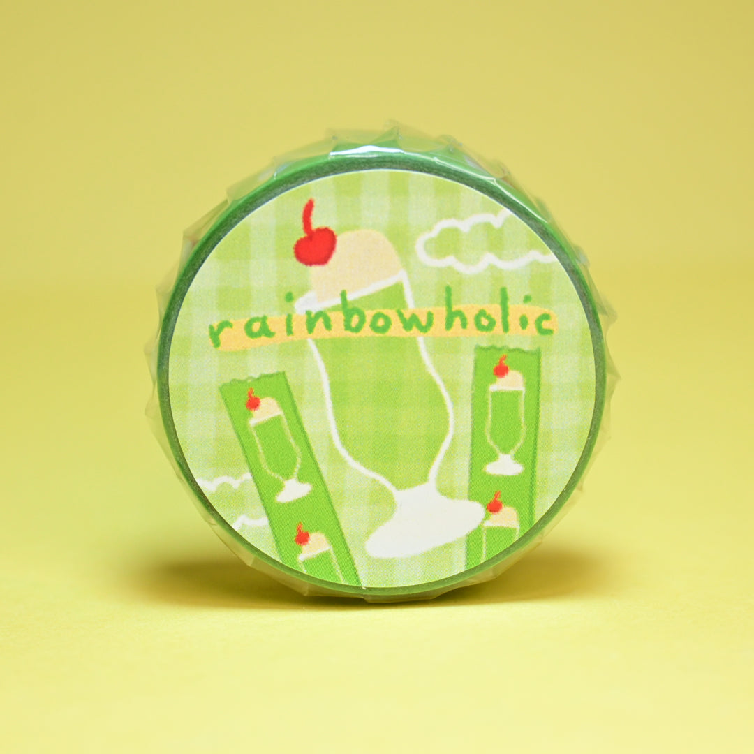 (MT072) Original Rainbowholic Kawaii Melon Cream Soda (Green) Washi Tape
