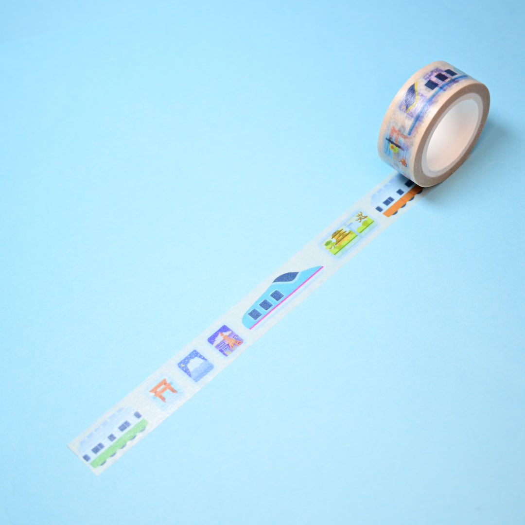 (MT128) Original Rainbowholic x Tazdaunicorn Train Window Washi Tape