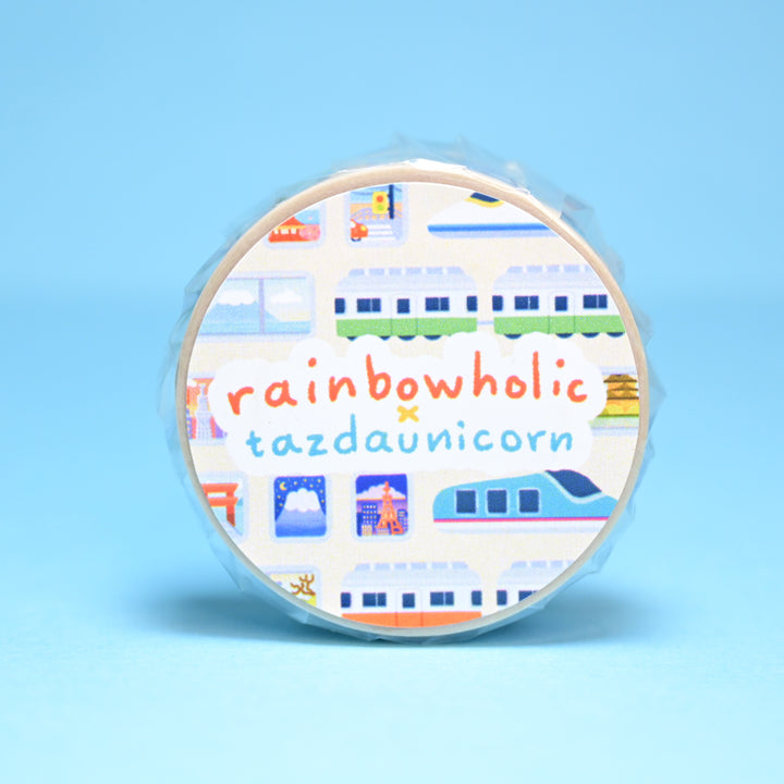 (MT128) Original Rainbowholic x Tazdaunicorn Train Window Washi Tape