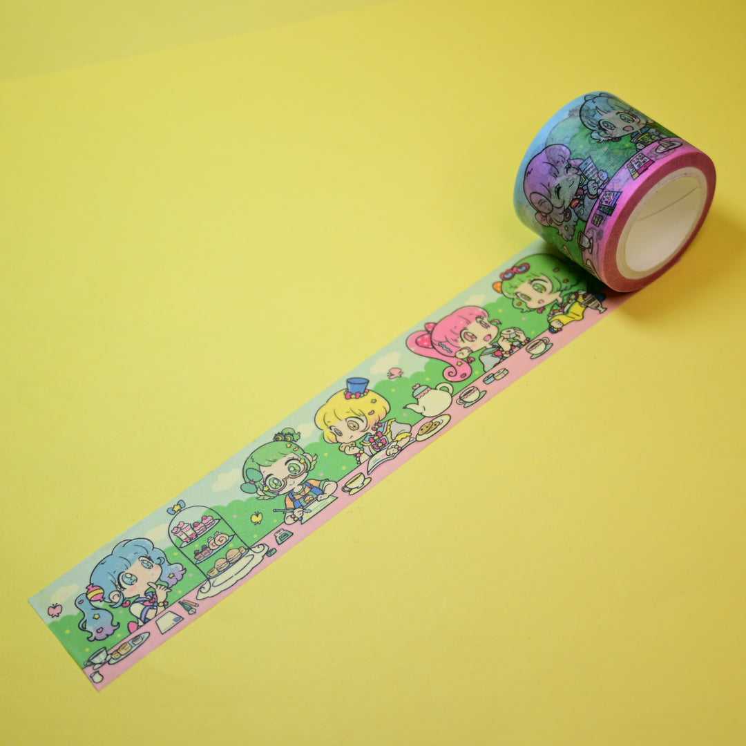 (MT099) Rainbowholic x mog Stationery Tea Party 3cm Washi Tape