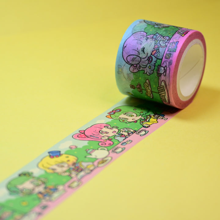 (MT099) Rainbowholic x mog Stationery Tea Party 3cm Washi Tape