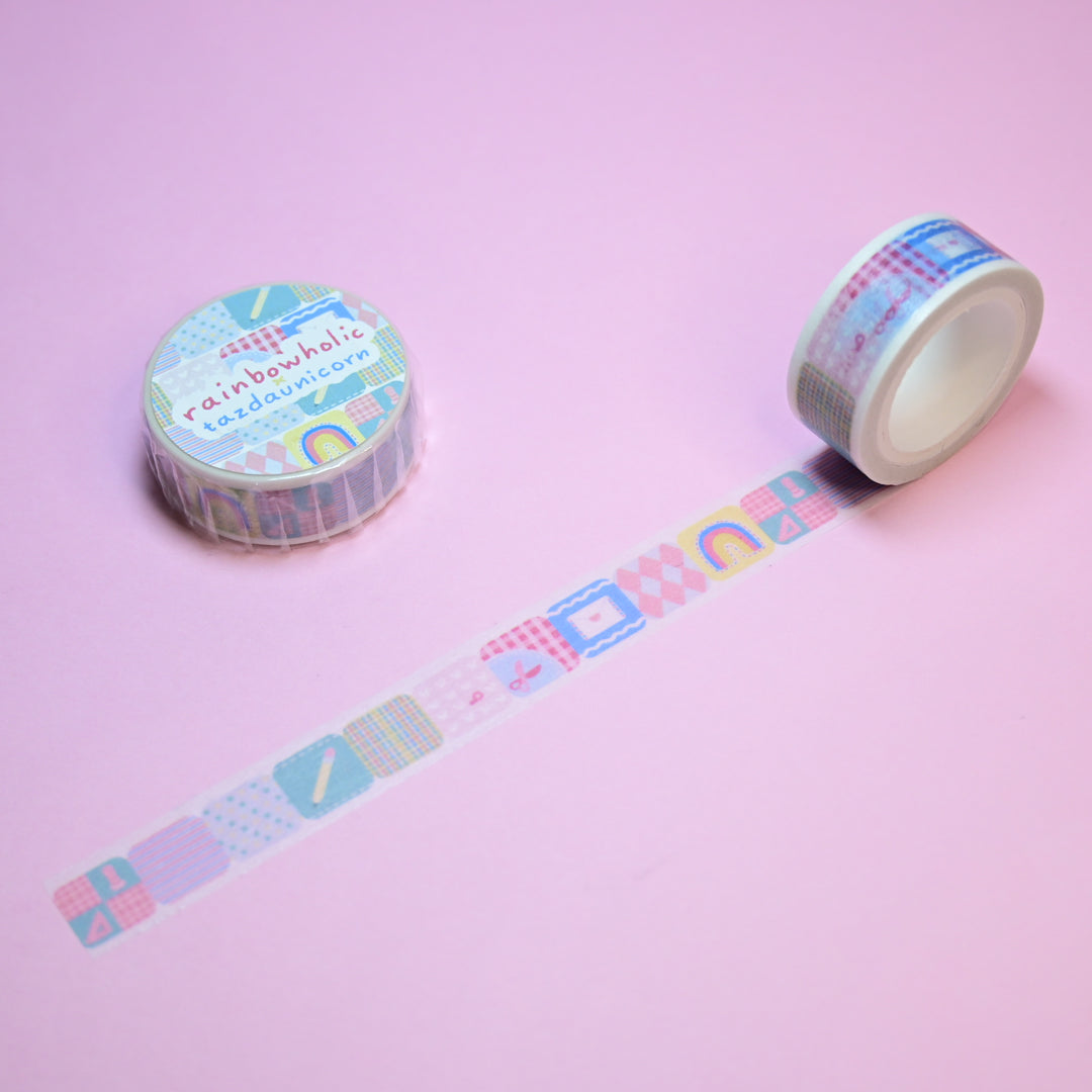 (MT146) Rainbowholic x Tazdaunicorn Bungu Patchwork Washi Tape