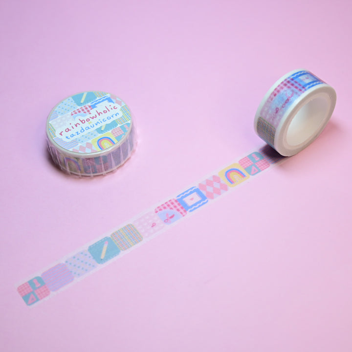 (MT146) Rainbowholic x Tazdaunicorn Bungu Patchwork Washi Tape