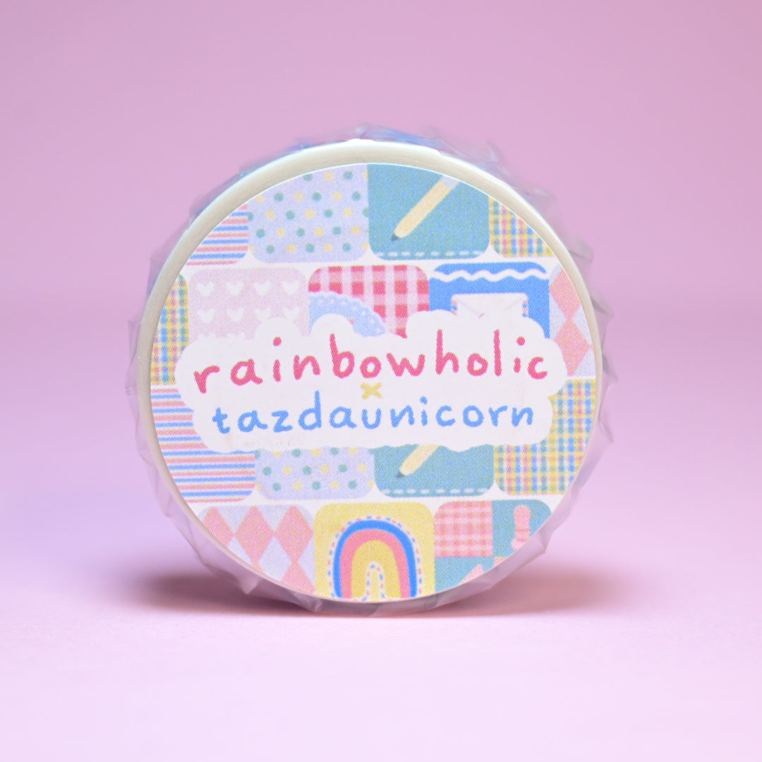 (MT146) Rainbowholic x Tazdaunicorn Bungu Patchwork Washi Tape