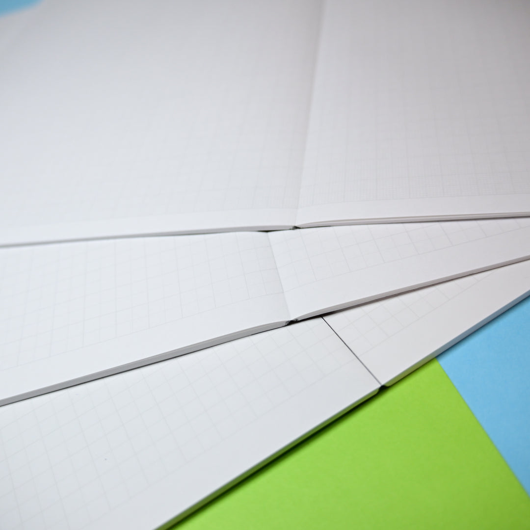 Grandpa Notebook Blue, Black &amp; Green Flat Opening Gridded Notebooks Set (3 pcs.)
