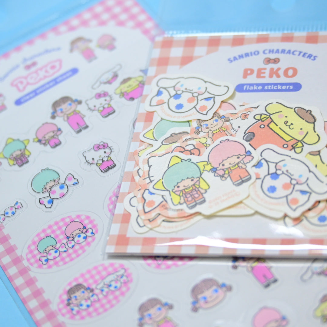 Furukawa Shiko Peko x Sanrio Sticker Sheet + Flake Seal Set (2 pcs.)