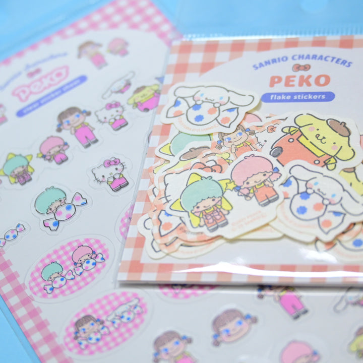 Furukawa Shiko Peko x Sanrio Sticker Sheet + Flake Seal Set (2 pcs.)