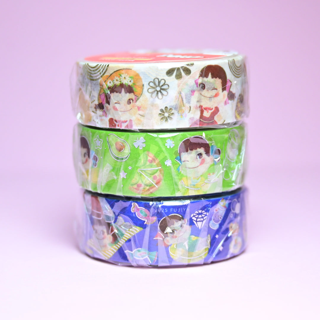 World Craft Kira Kira Peko Colorful Masking Tape Set (3 pcs.)