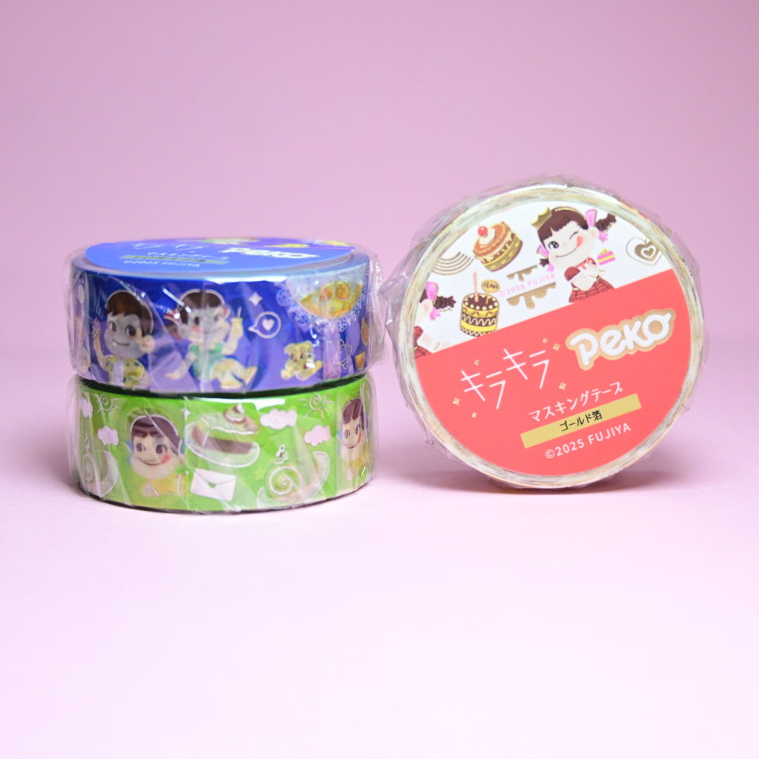 World Craft Kira Kira Peko Colorful Masking Tape Set (3 pcs.)