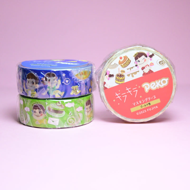 World Craft Kira Kira Peko Colorful Masking Tape Set (3 pcs.)