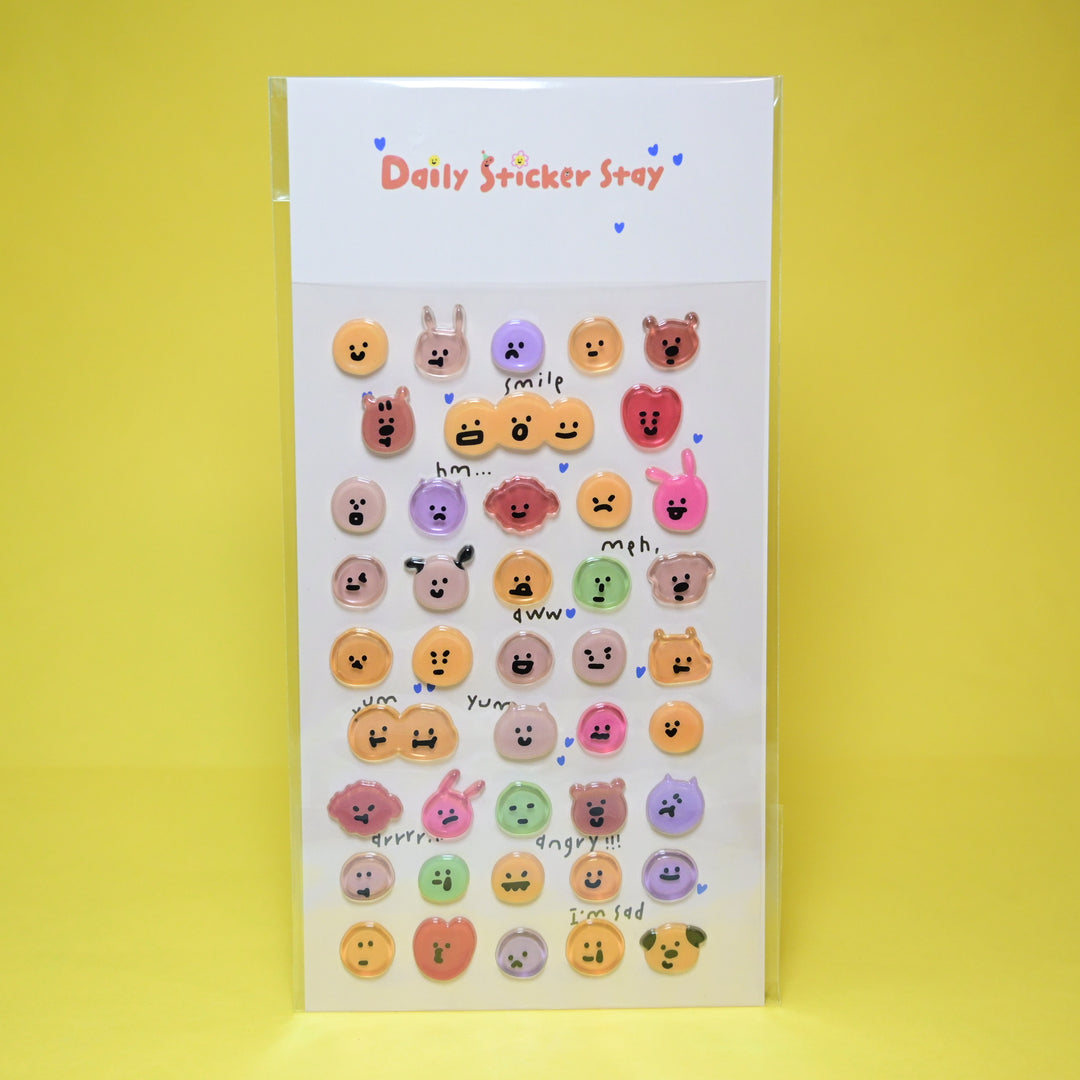 Bonito Daily Sticker Stay 3D Animal Blobs Sticker Sheet