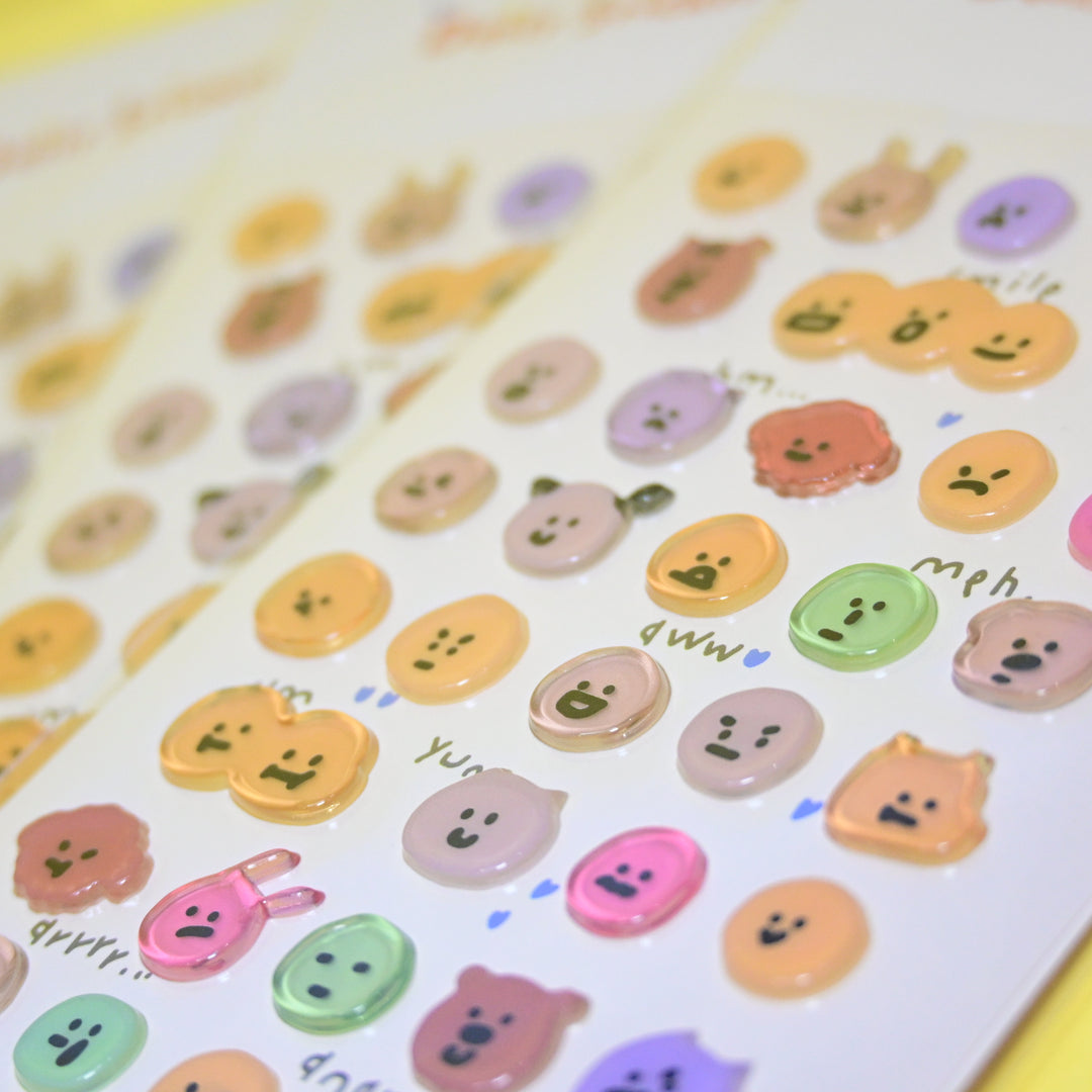 Bonito Daily Sticker Stay 3D Animal Blobs Sticker Sheet