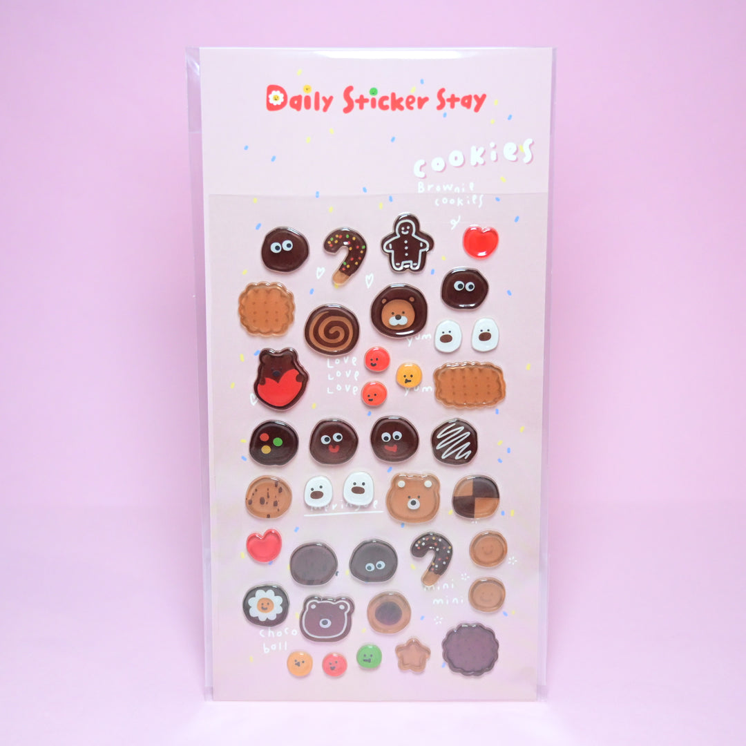 Bonito Daily Sticker Stay 3D Cookies Sticker Sheet