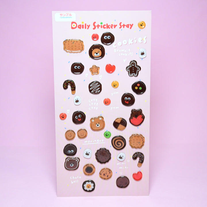 Bonito Daily Sticker Stay 3D Cookies Sticker Sheet