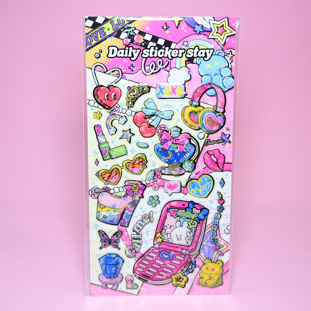 Sticker Mystyle Bonito Daily Sticker Stay 3D Retro Style Y2K Sticker Sheet ...