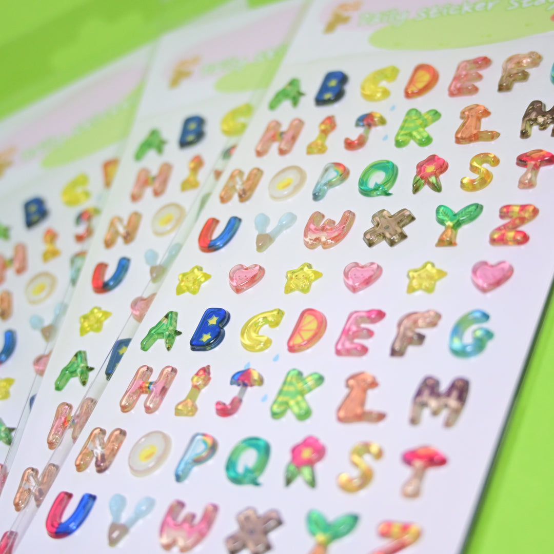 Bonito Daily Sticker Stay 3D Alphabet Sticker Sheet