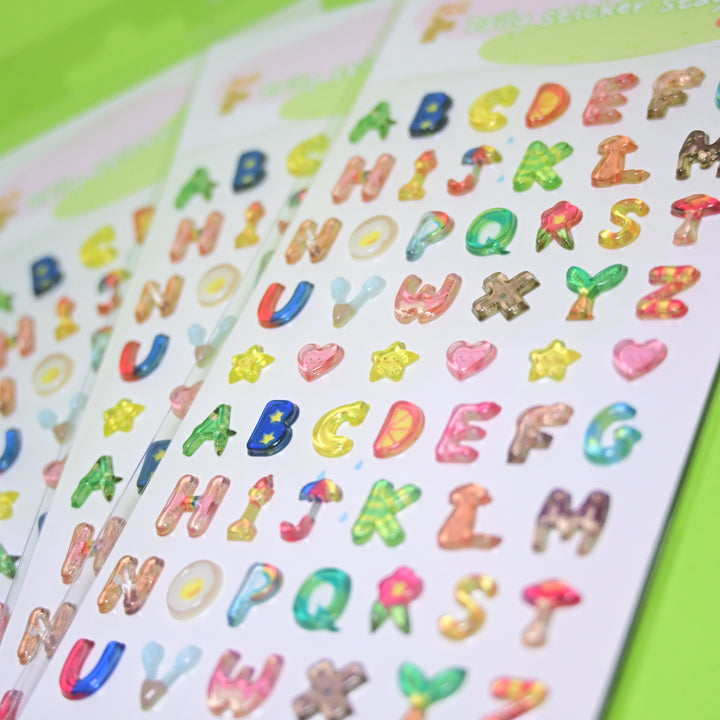 Bonito Daily Sticker Stay 3D Alphabet Sticker Sheet