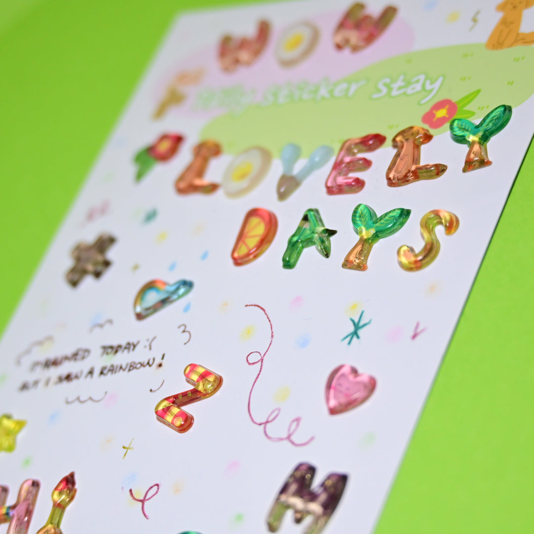 Bonito Daily Sticker Stay 3D Alphabet Sticker Sheet