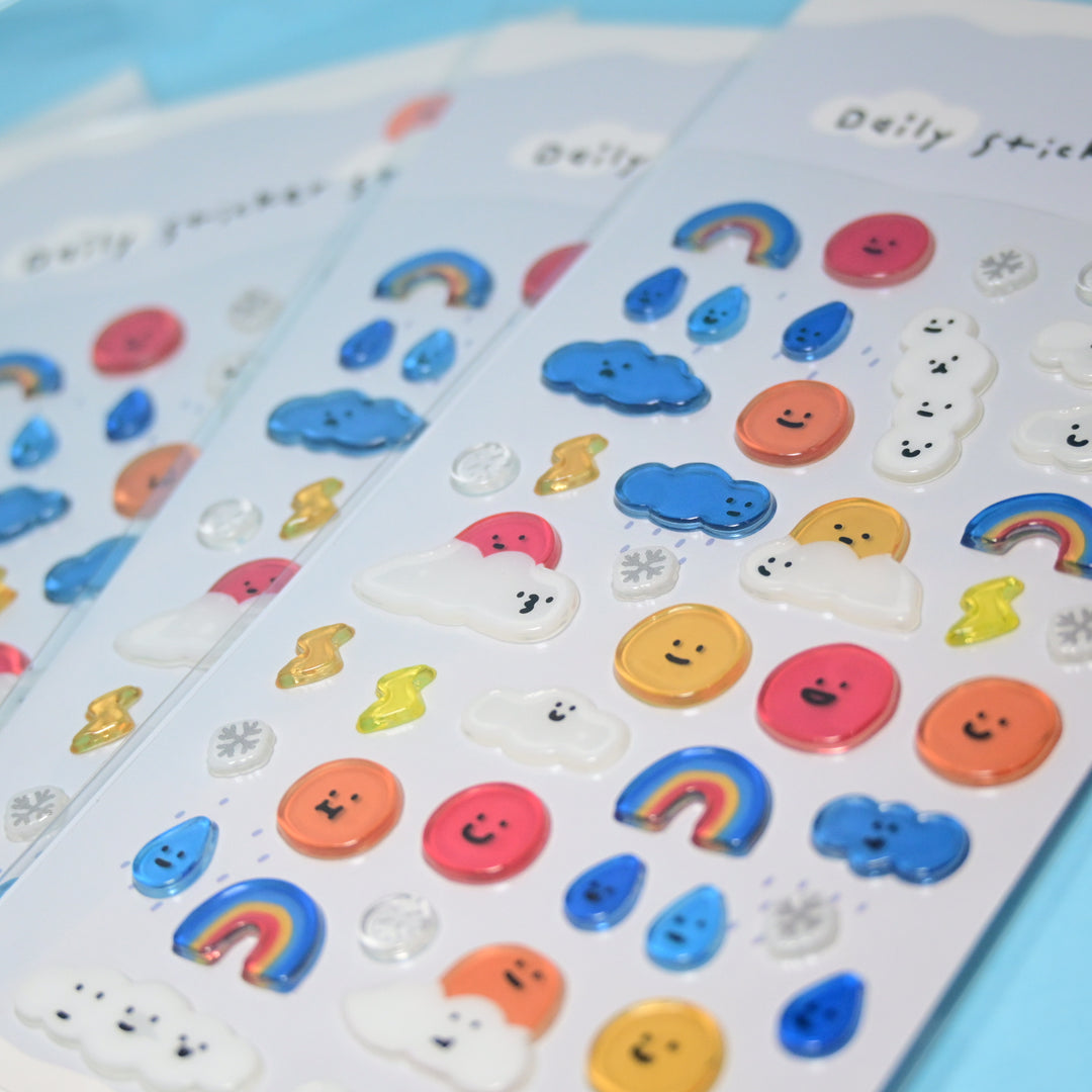 Bonito Daily Sticker Stay 3D Weather Sticker Sheet