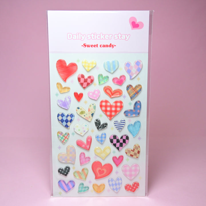 Bonito Daily Sticker Stay 3D Sweet Candy Sticker Sheet