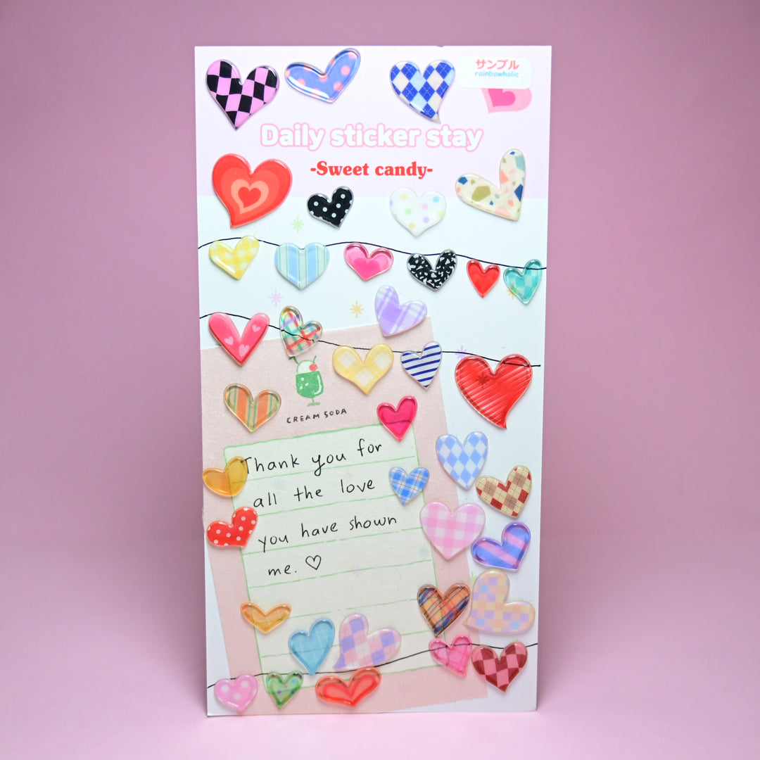 Bonito Daily Sticker Stay 3D Sweet Candy Sticker Sheet