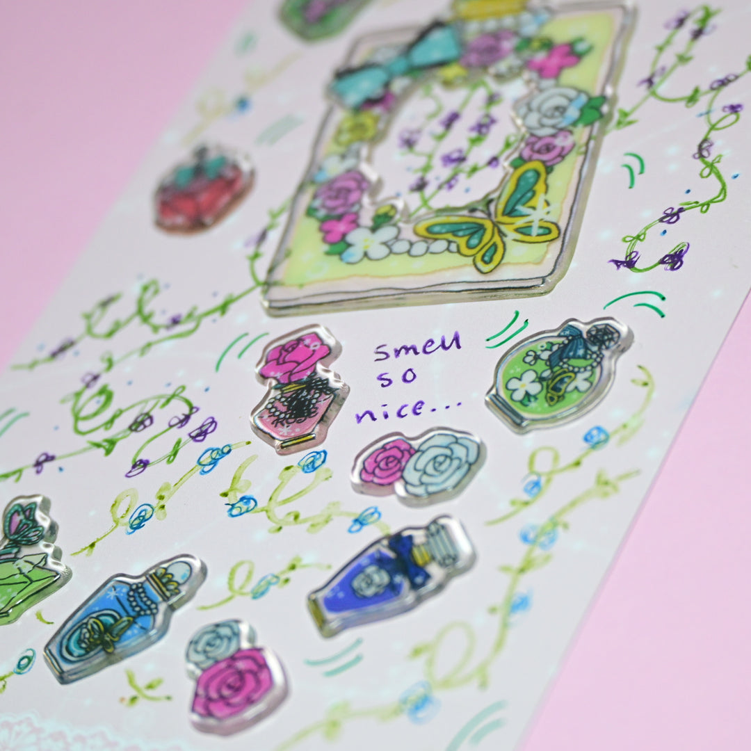 Bonito Daily Sticker Stay 3D Botanical Flower Perfume Sticker Sheet