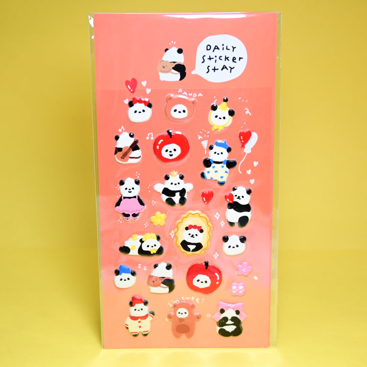 Bonito Daily Sticker Stay 3D Panda Sticker Sheet