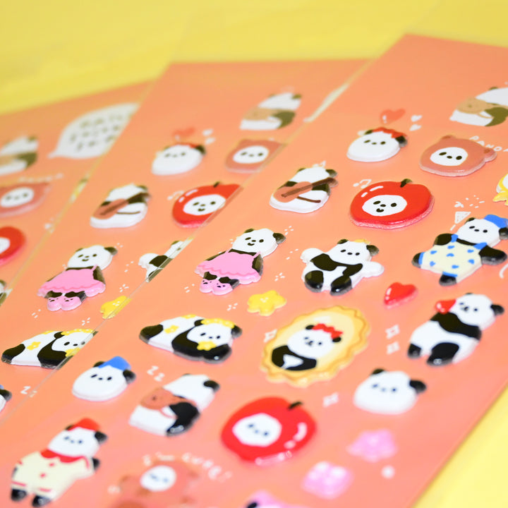 Bonito Daily Sticker Stay 3D Panda Sticker Sheet