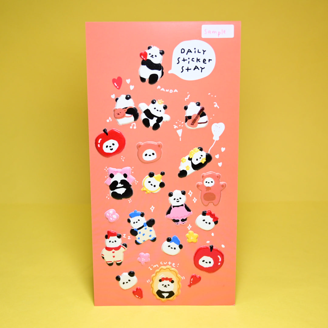 Bonito Daily Sticker Stay 3D Panda Sticker Sheet