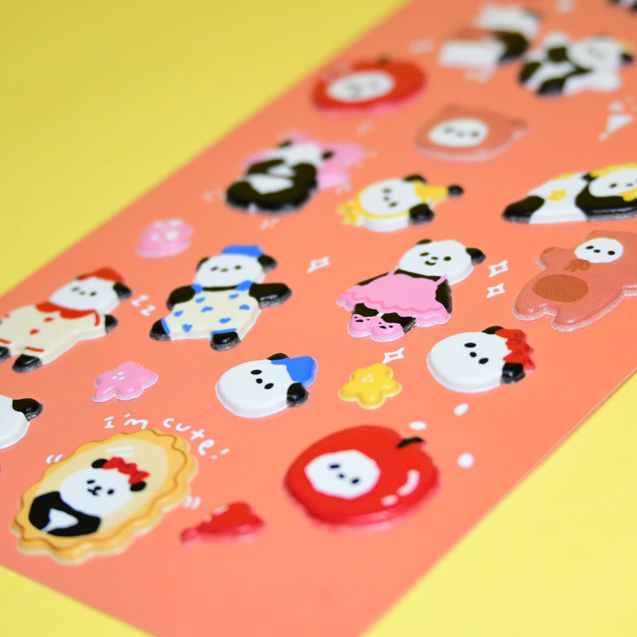 Bonito Daily Sticker Stay 3D Panda Sticker Sheet