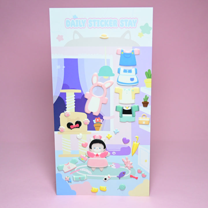 Bonito Daily Sticker Stay Squishy 3D Cat Dress Up Sticker Sheet