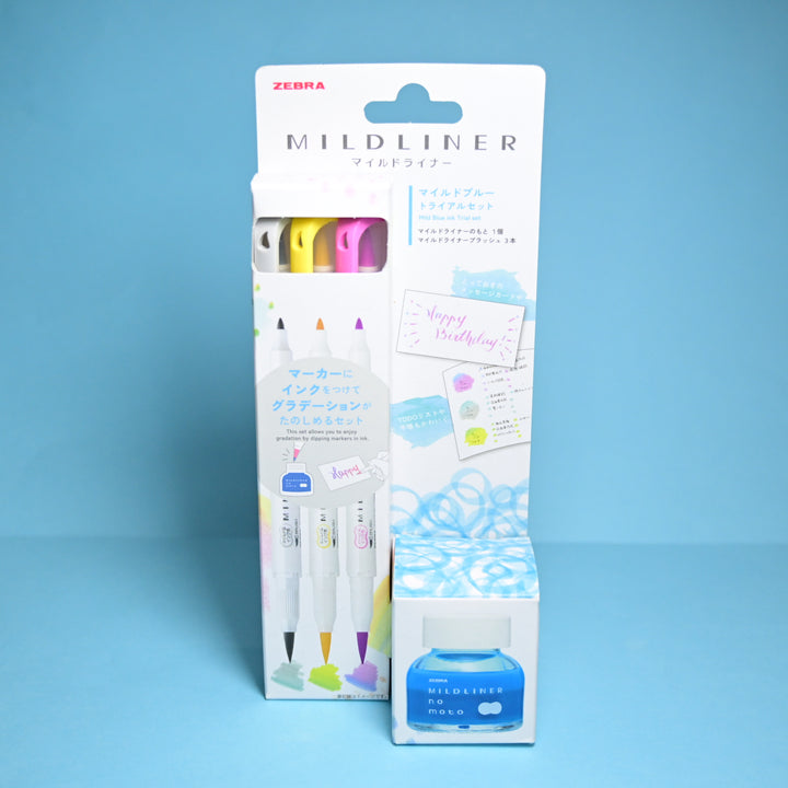 Zebra Mildliner no Moto Dual Color Brush Pens Blue Ink