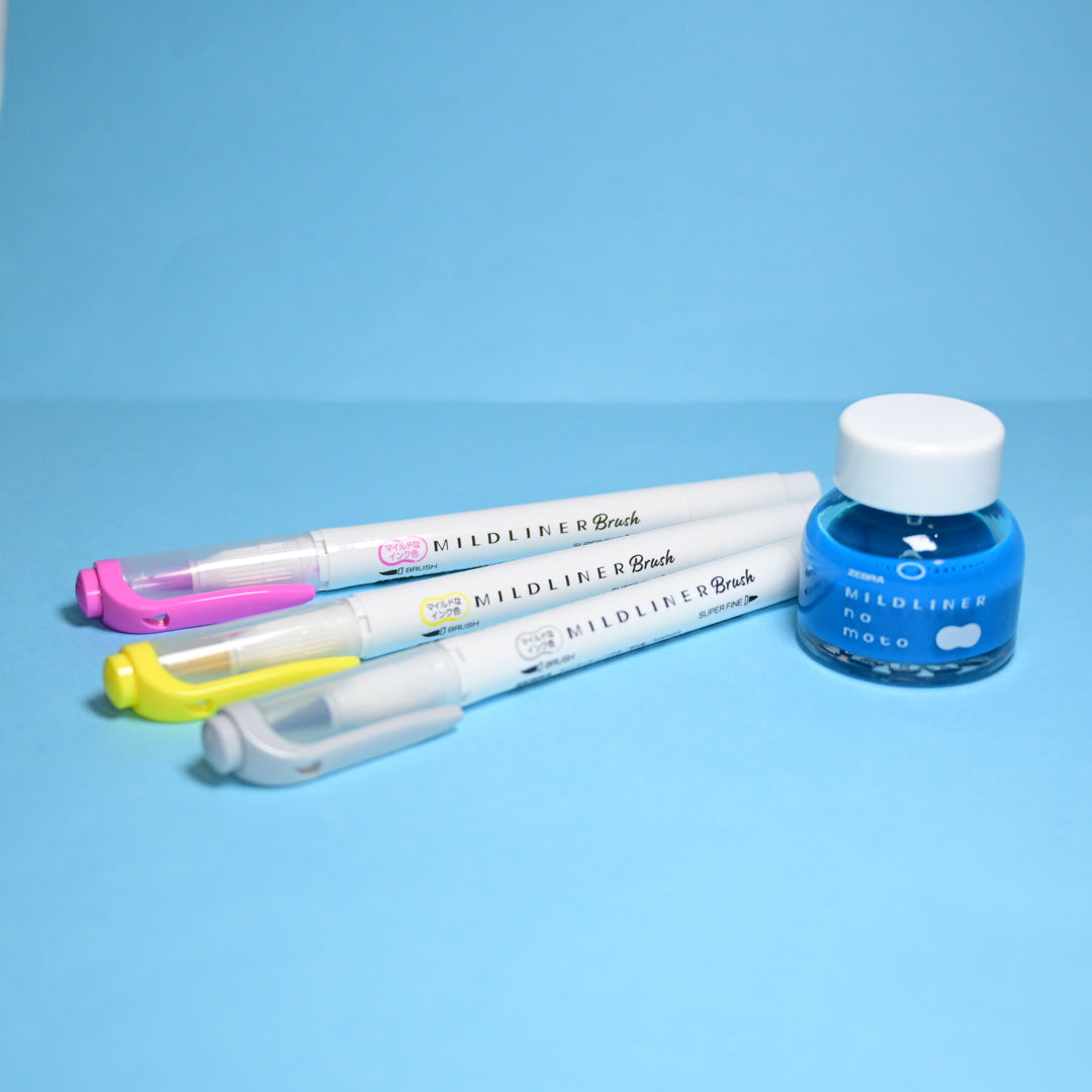 Zebra Mildliner no Moto Dual Color Brush Pens Blue Ink