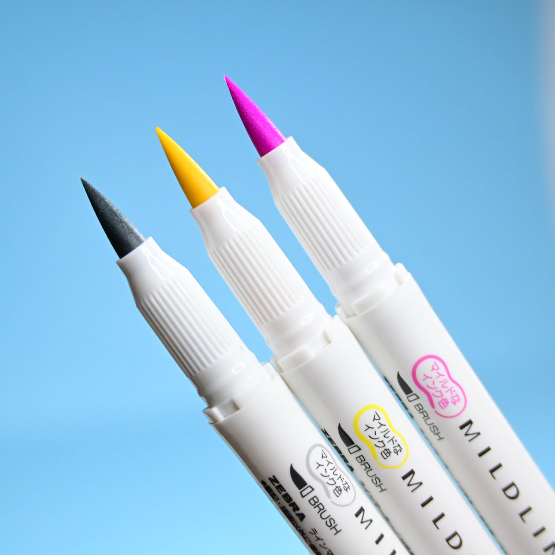 Zebra Mildliner no Moto Dual Color Brush Pens Blue Ink