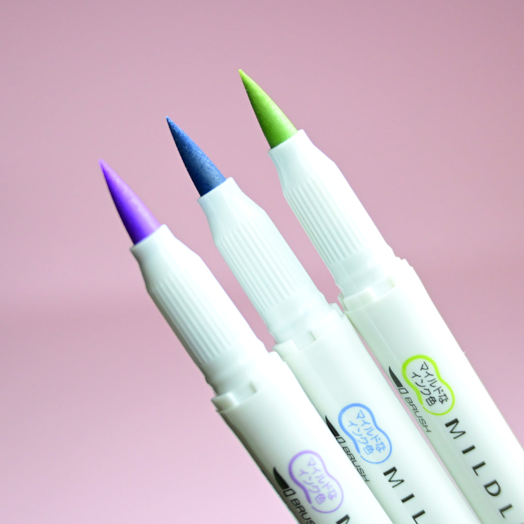 Zebra Mildliner no Moto Dual Color Brush Pens Pink Ink