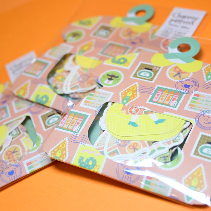 World Craft Charmy Pattern Flake Seal Black Post Stamp