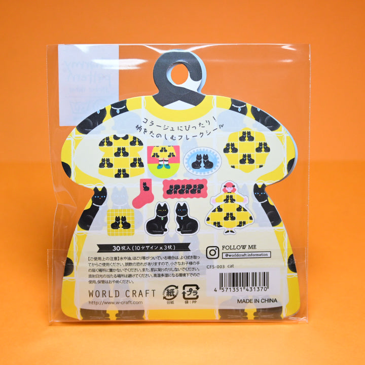 World Craft Charmy Pattern Flake Seal Black Cat