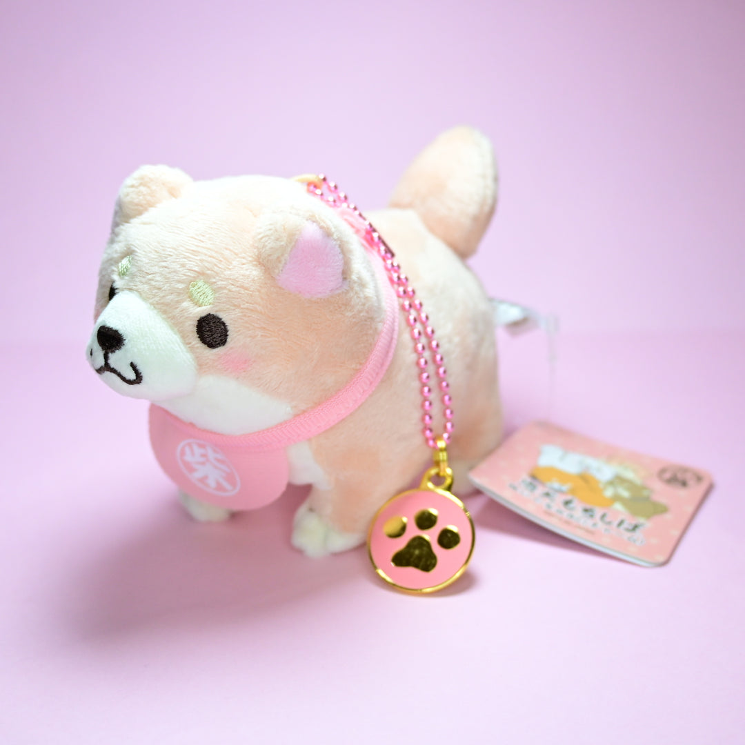 Loyal Dog Mochi Shiba Pastel Plushie with Charm