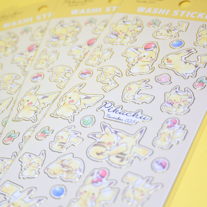 Kamio Japan Pokémon Pikachi Washi Sticker Sheet