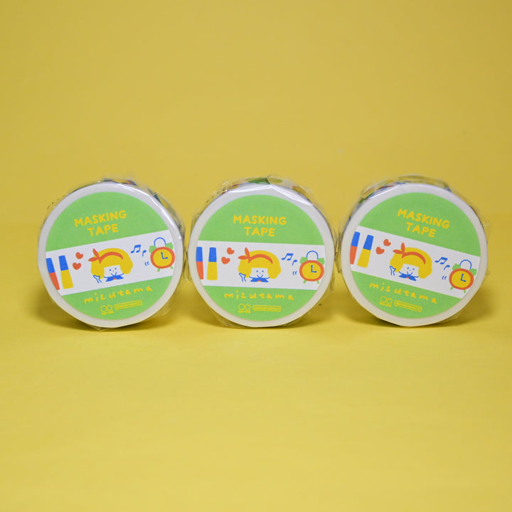 sun-star mizutama Colorful Doodles Green Masking Tape