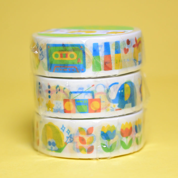 sun-star mizutama Colorful Doodles Green Masking Tape