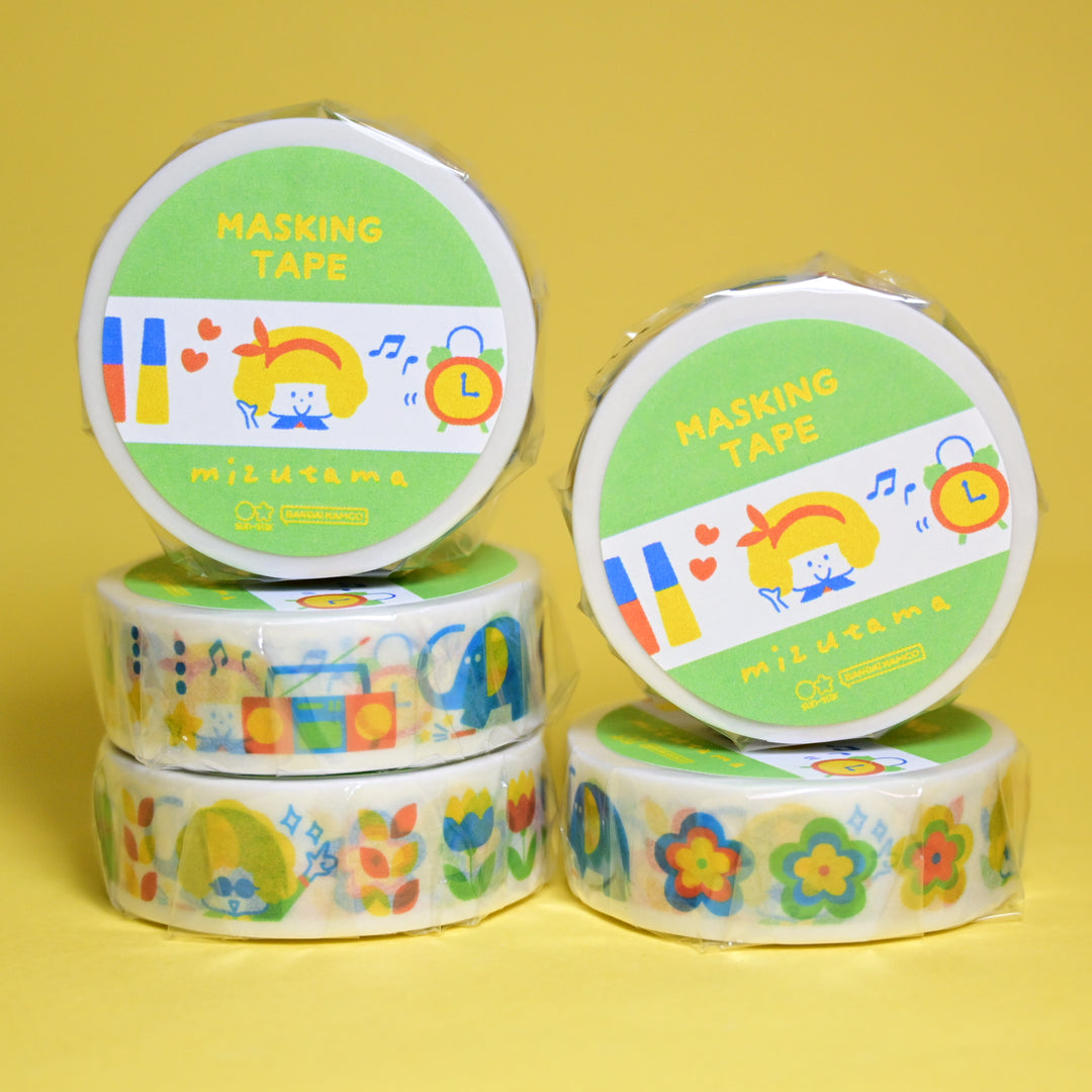 sun-star mizutama Colorful Doodles Green Masking Tape
