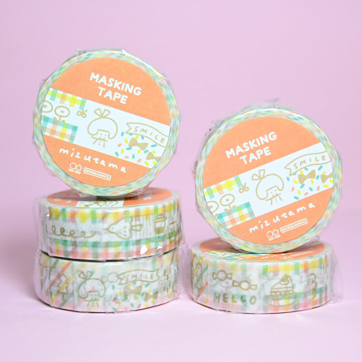 sun-star mizutama Colorful Doodles Red Masking Tape