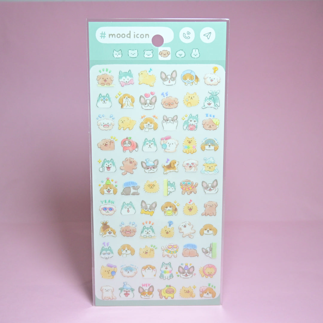 MINDWAVE #mood icon Emoji Dogs Sticker Sheet