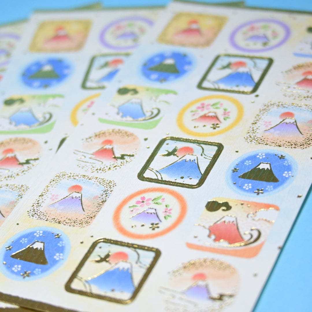 NB Mt. Fuji Textured Gold Foil Details Sticker Sheet